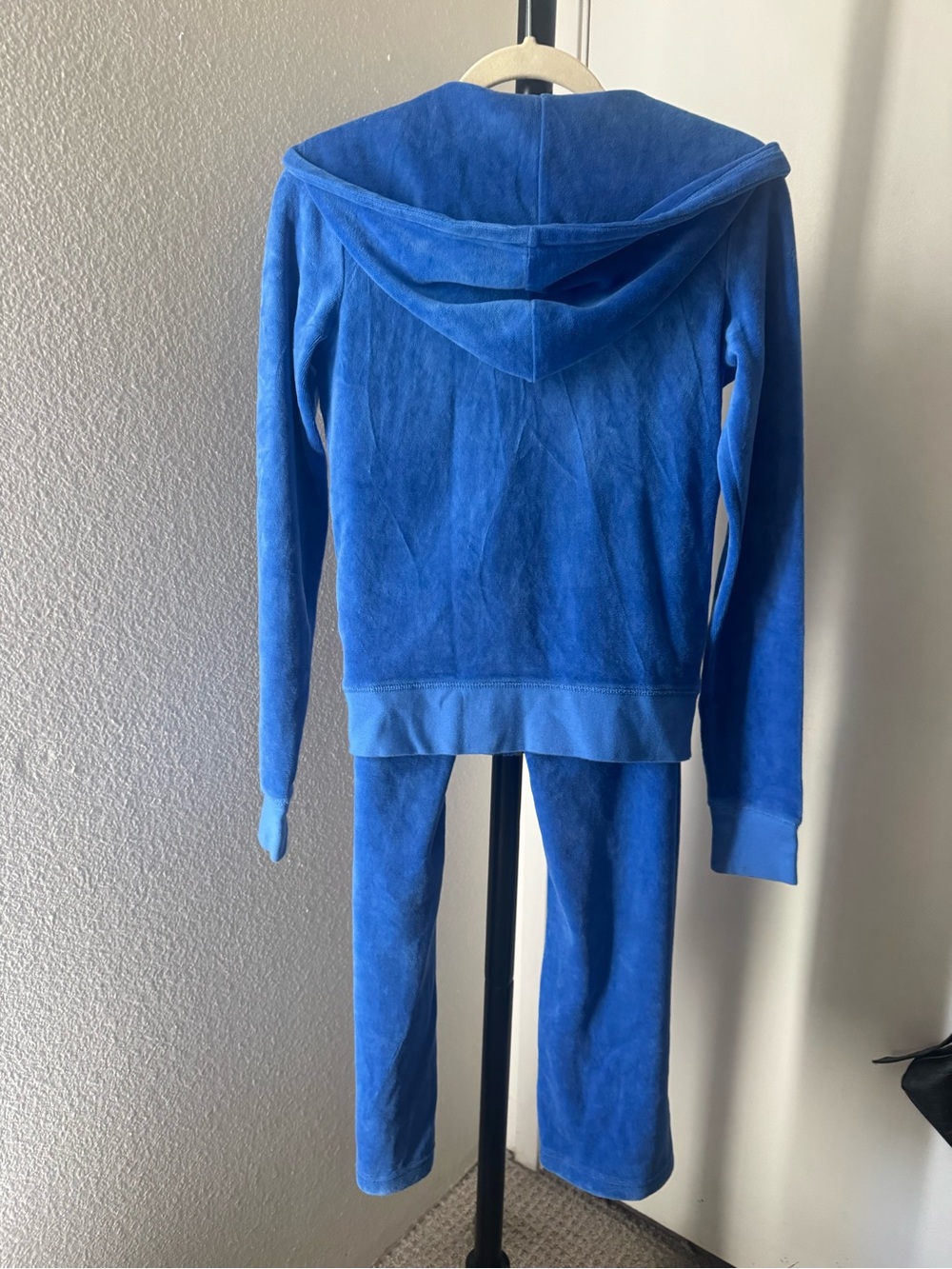 Vintage 2YK JUICY COUTURE Royal Blue Velour Zip Hoodie & Pants Tracksuit XS - Picture 5 of 6